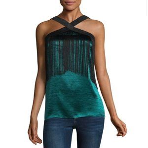Libby Edelman- Fringe Sleeveless Halter Top